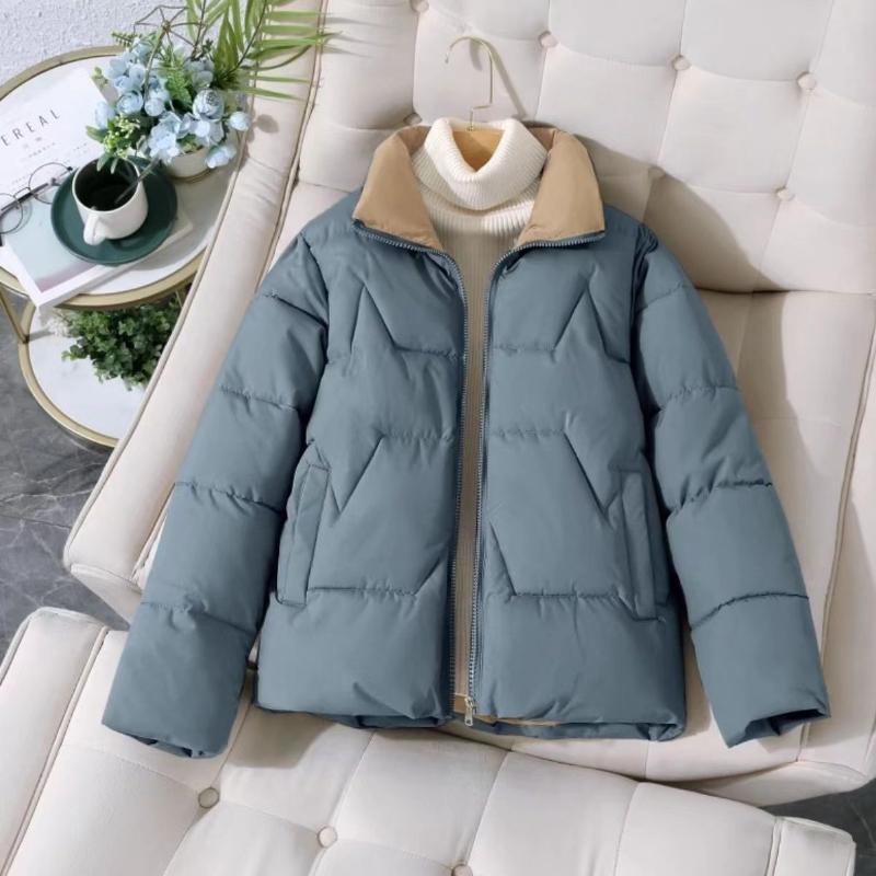 Women's Korean Padded Stand Collar Jacket - Warm and Trendy for Autumn/Winter