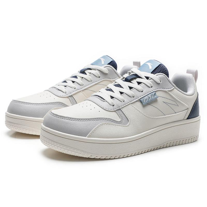 Anta Life Collection Wear Resistant And Lightweight Low Top Skateboard Shoes Men's White Gray Blue Sneakers