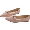 Pointed bow single shoes spring and summer new women's shallow mouth gentle temperament Doudou shoes