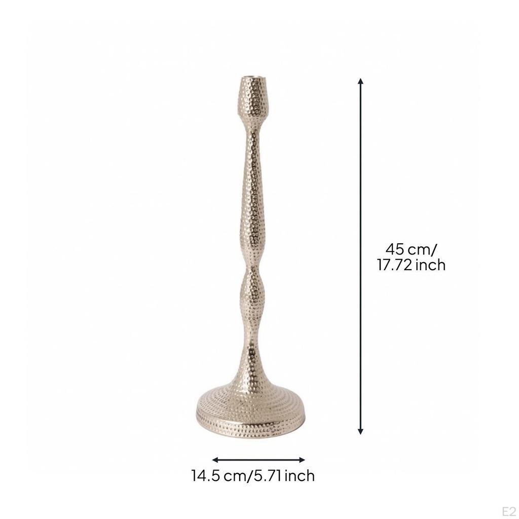 Centerpiece Candlestick Holder | Textured Finish, Taper Candle Holder, Elegant LowProfile Design,