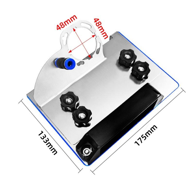 

Подставка для угловой шлифмашины для резки фаски под углом 45° по плитке. Фиксированный держатель для угловой шлифовки. Универсальная модель 100 Кронштейн для снятия фаски с плитки для шлифмашины серебряный
