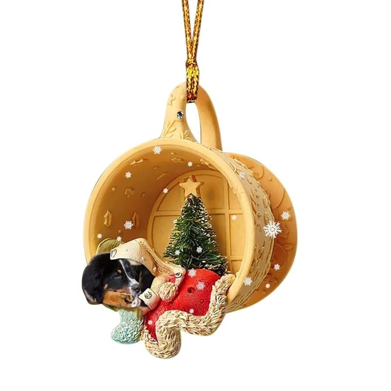 Lovely Christmas Dogs Animal Drop Ornaments Gifts Christmas Tree DIY Pendant HangingSign Decoration Home Car Accessories