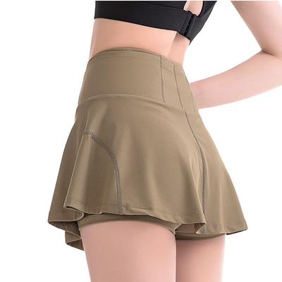 Fake Two-piece Sports Skirt Women's Summer Thin Quick-drying Breathable Anti-light Fitness Badminton Yoga Skirt Trouser Skirt
