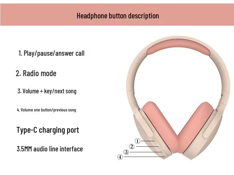 Cross-border P-2961 Foldable Wireless Bluetooth 5.3 Over-Ear Headphones with Ultra-long Battery Life