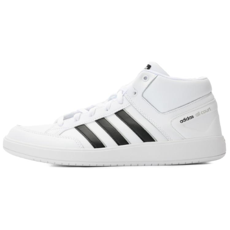 Adidas Cloudfoam All Court Mid Sports Versatile Non-Slip Durable Mid-Top Tennis Shoes Unisex Sneakers White BB9952