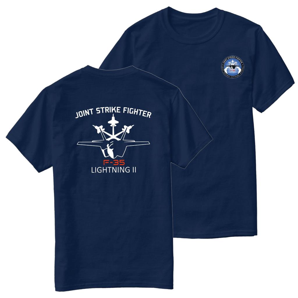 T-shirt F35 Lightning II Joint Strike Fighter 100% Cotone Girocollo Estiva Manica Corta Casual da Uomo Taglia S3XL