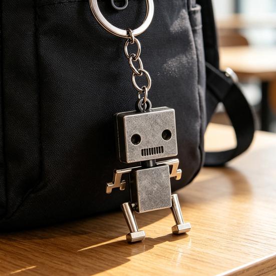 Robot Keychain Pendant Lightweight Metal Keychain Creative Movable Arm And Leg Robot Keychain Fun Keychains Accessories Gifts
