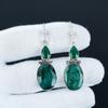 Elegant Emerald Gemstone Earrings, 925 Sterling Silver Earrings, Party Wear Jewelry, Dangle Drop Earrings For Anniversary Gifts