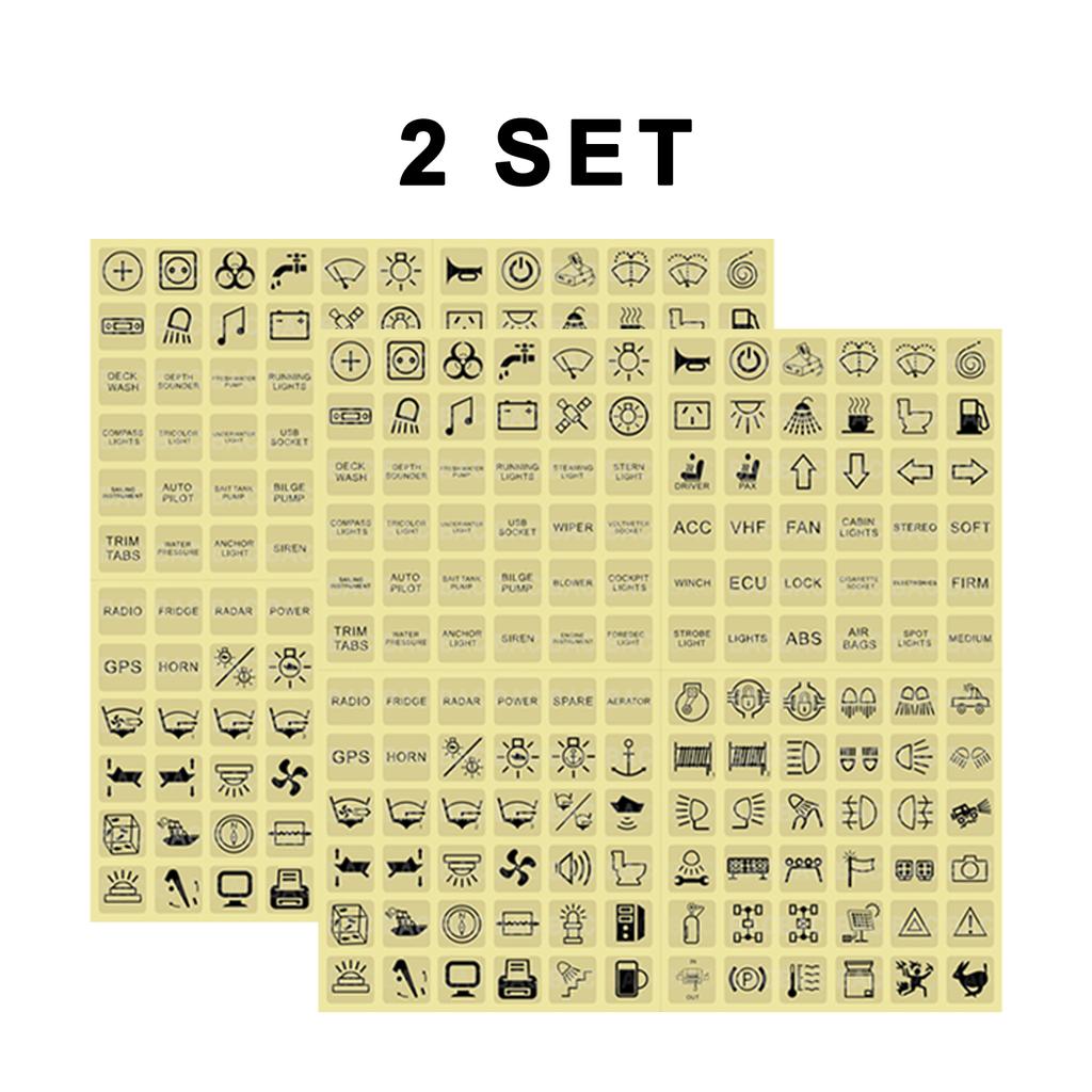 144-Logos Switch Transparent Sticker Label Decal for Car Marine Boat Truck Trailer Dashboard Console Switch Panel Clear Decals