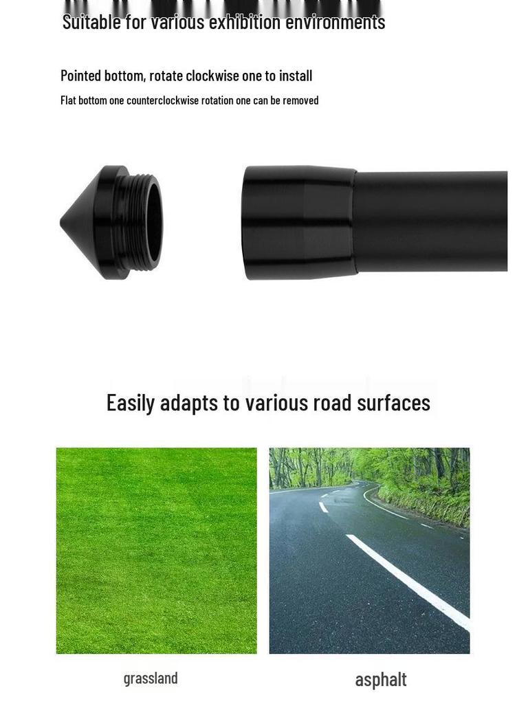 2.9M Extra Thick Telescopic Tent Pole - Portable Outdoor Camping Awning Sunshade Support (26mm Diameter)
