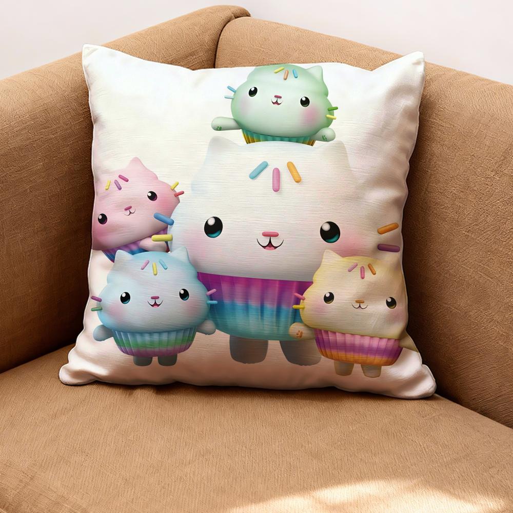 Gabby's Dollhouse Cushion Cover Premium Comfort Reversible Pillow Cove -Two in One Design for Any Room & Car Interior