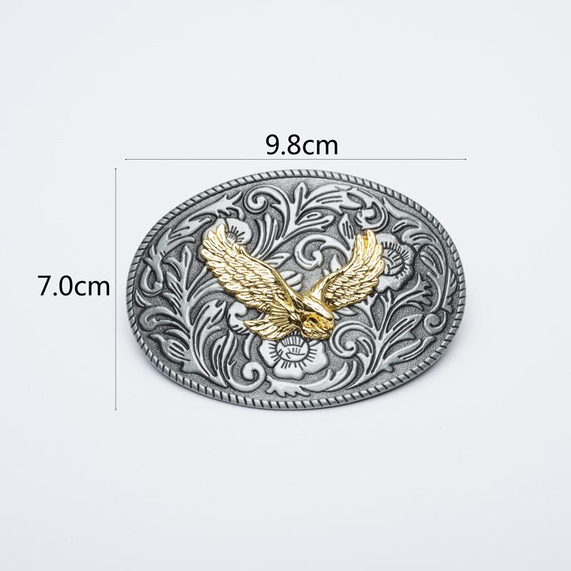 Mongolian Eagle Retro Zinc Alloy Belt Buckle | Antique Tin Finish | Knight Design