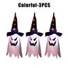 Glow In Dark Halloween Pendant LED Light Up Ghost Wizard Hat Necklace Scary Party Prop Festival Dress Up Accessory