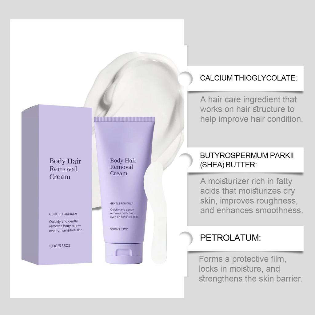 Odorless Gentle Body Hair Removal Cream: Quick, Daily, Portable Solution