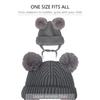 Pompom Winter Baby Hats Cute Beanies Caps Bear Ear Protection Knitted Boys Girls Headwraps Warm Kids Crochet Infant Kid Headwear