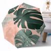 Tropical Leaf Pattern Compact Travel Automatic Umbrella Compact & Durable 8-Rib Design Foldable Design for Outdoor Daily Use Elegant Umbrella