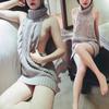 Women's turtleneck backless work mouth sexy sex sweater uniform temptation suit turtleneck knitting