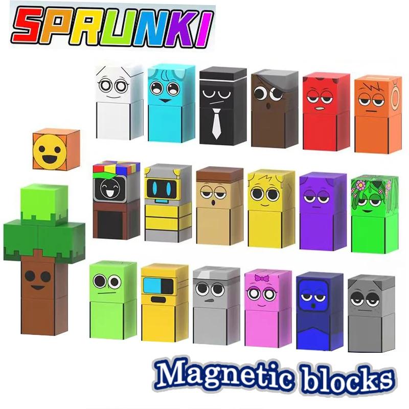 Magnetic Building Block Sprunki Magnet Cube Mine World Kid Gift Set for Boy Girl Children Age 3+ DIY Model STEM Sensory MusicToy