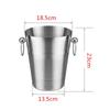 Stainless Steel Bar Ice Bucket Two Handles Champagne Bucket golden Gold Wine Bucket Spit Wine Barrel Container Ktv Club Bar tool