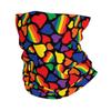 Pink Red Love Hearts Bandana Neck Warmer Women Men Hiking Camping Tube Mask Scarf Motorcycle Headband Gaiter Face Cover