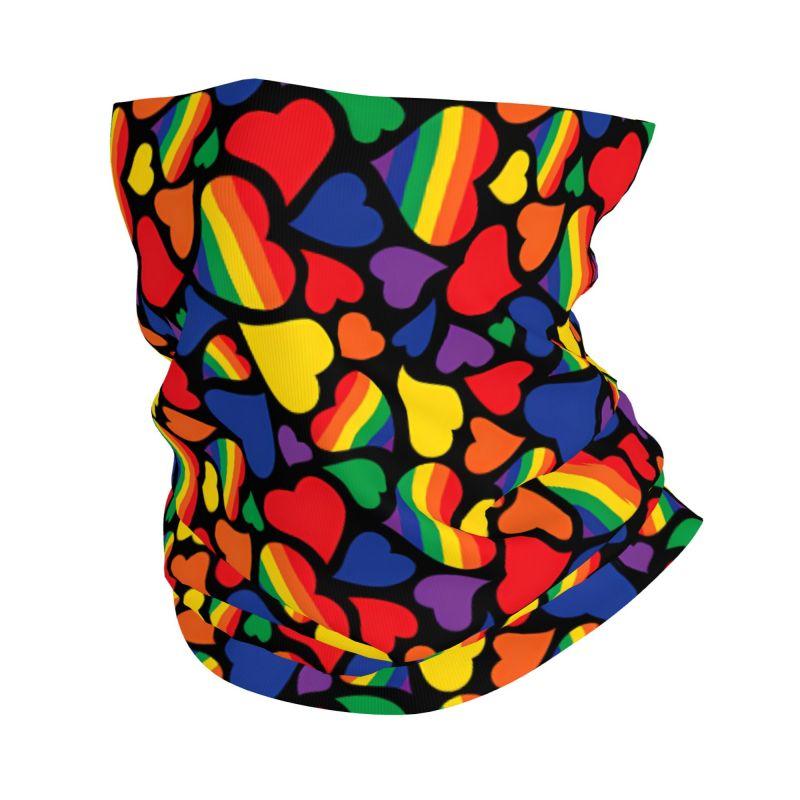 Pink Red Love Hearts Bandana Neck Warmer Women Men Hiking Camping Tube Mask Scarf Motorcycle Headband Gaiter Face Cover