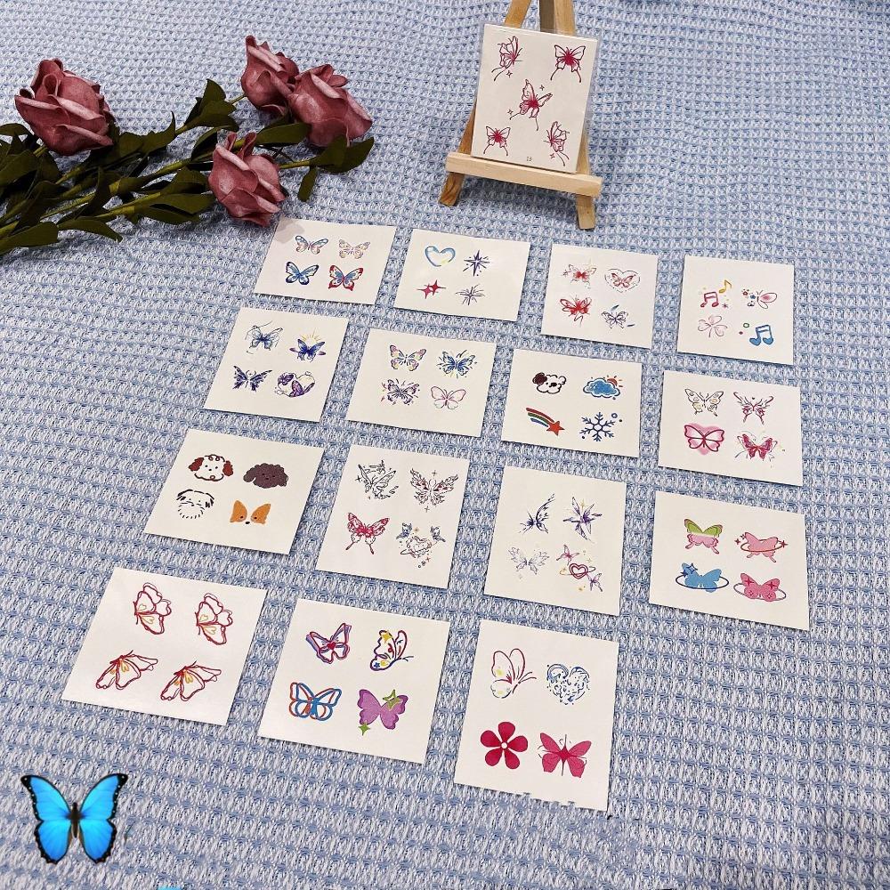 15Pcs Waterproof Temporary Tattoo Stickers Set Mini Finger Fake Tattoo for Women Girl Body Art