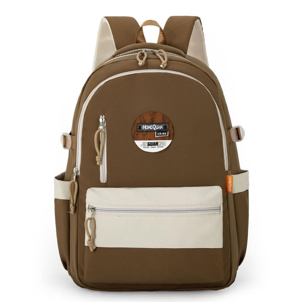Schoolbag schoolbag girls junior high school high school students large capacity 1011 new backpack Japanese solid color soft girl backpack