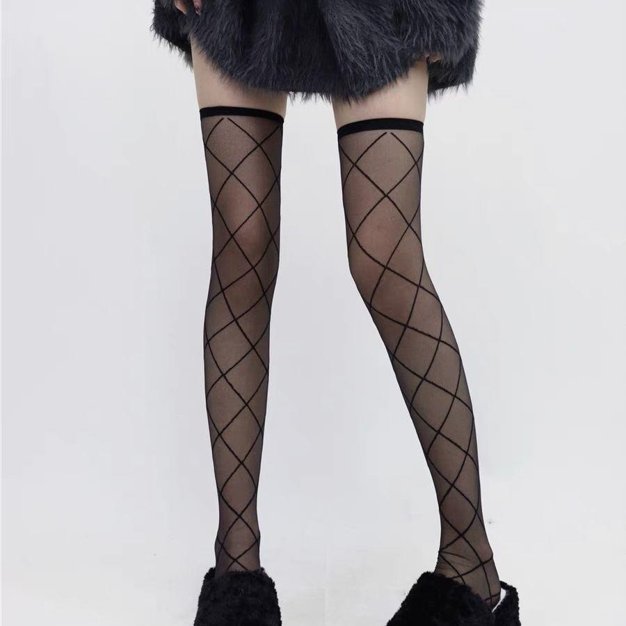 Ultra-thin Transparent Nylon Long Socks Stockings Women JK Lolita Thigh High Stockings Japanese Style Polka Dot Knee High Socks