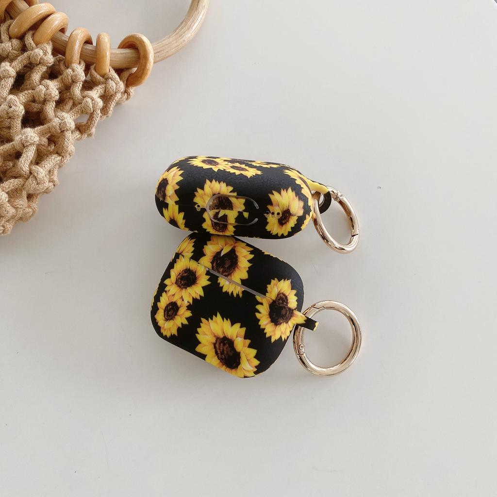 New Sunflower Case For Apple AirPods Pro 2 Prints Wireless Headset Cases For AirPods1 2 3 Cute Silicone Protective Sleeve Hook