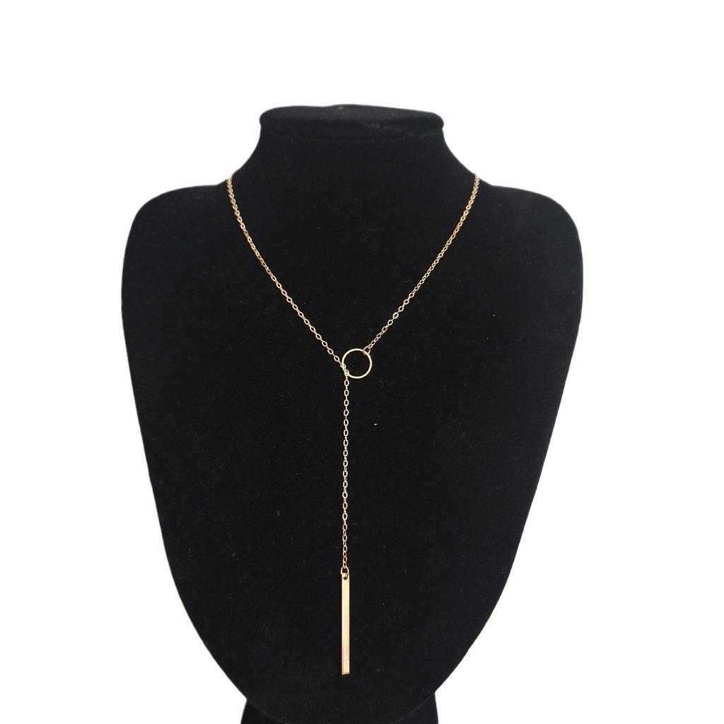 Fashion Punk Women's Alloy Geometric Circle and Bar Pendant Necklace