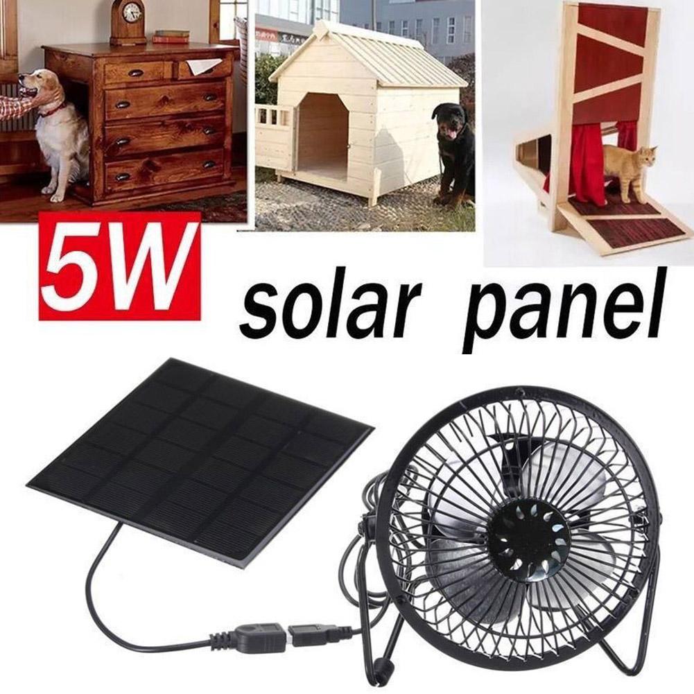 Solar Powered Exhaust Fan 5W Weatherproof Solar Panel DC Fan Air Extractor for Camping Greenhouse Kitchen Animal House