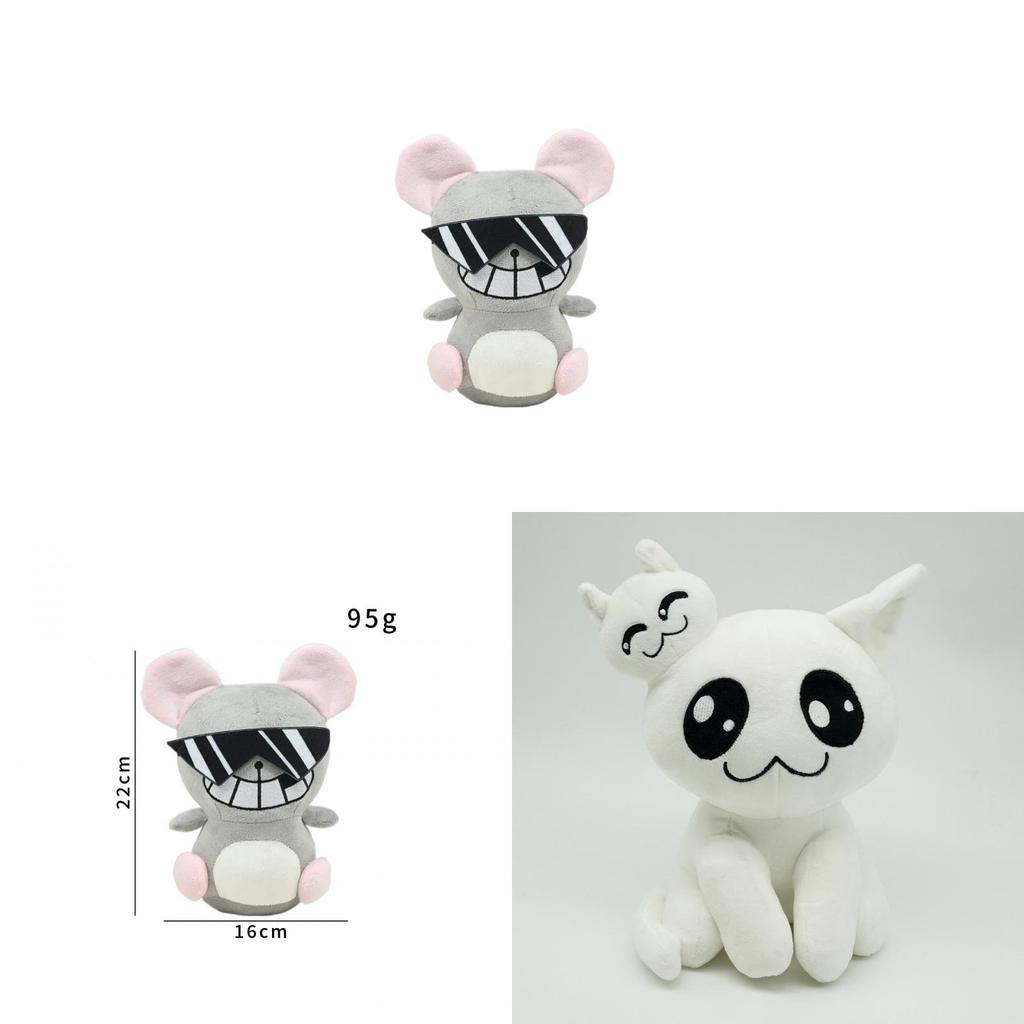 Mewgenics Plush White Cat Ghost Toy With Pp Cotton For Collectible Decor