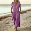 Casual V Neck Midi Sundresses for Women Loose Fit Dresses for Women Comfortable Summer Dresses Boho Dresses for Women 2026