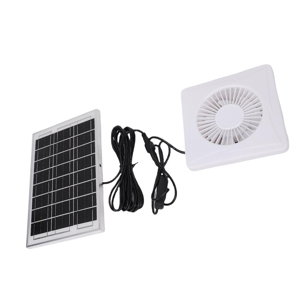 Solar Powered Exhaust Fan 6W Solar Panel and 4in Ventilation Fan for Greenhouse Chicken Coop Shed Pet House