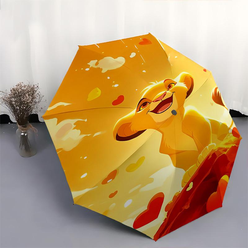 Lion King, Simba Themed Automatic Opening and Closing Umbrella, Brightly Colored 8-rib Portable Umbrella, Suitable for Men and Women, A Perf