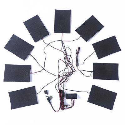 9 in 1 Kleidung Heizpads 5V 2A USB Elektrische Heizfolie Weste Jacke Wärmer