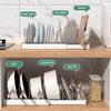 Expandable Dish Rack Pans Organizer Rack Adjustable Compartments Dish Storage Rack Pot Lid Organizer Kitchen Utensils Rack