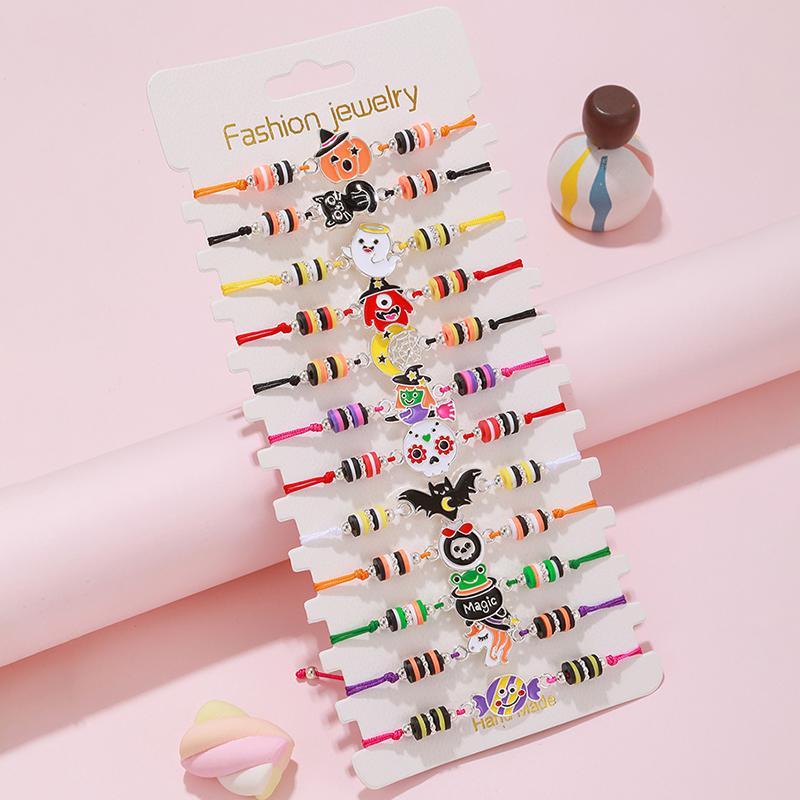 12Pcs/set Cute Cat Colorful Rope Rainbow Unicorn Charm Bracelets For Women Girls Birthday Christmas Jewelry Friendship Gift