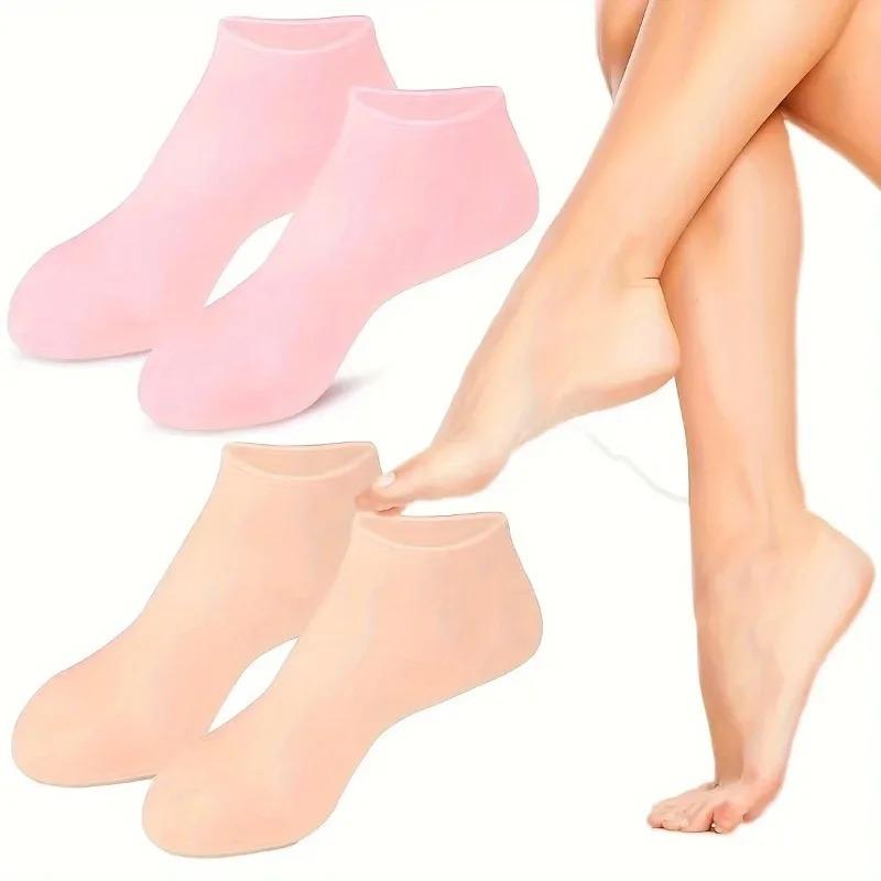 Moisturizing Silicone Gel Foot Socks for Dry Cracked Heels Nourishing Massage Socks Hydrating Foot Care Covers