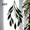 Transparent Acrylic Leaf Hanging Pendant, Waterproof Sunproof Window Hanging, Decorative Four-leaf Clover Pendant Ornament with Colorful Light Effects