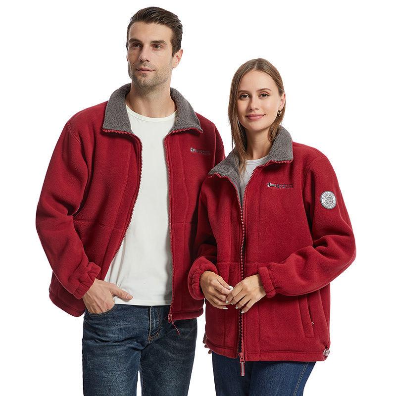 Heavyweight Sherpa Fleece Windproof Jacket - Double-Layer, Cold-Resistant Outerwear for Autumn/Winter