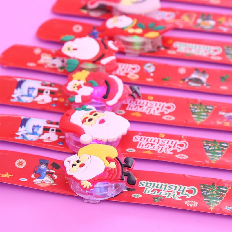 LED Licht Weihnachten Leuchtendes Schillerndes Spielzeug Klatschkreis Armband Armband Schneemann Weihnachtsmann Cartoon