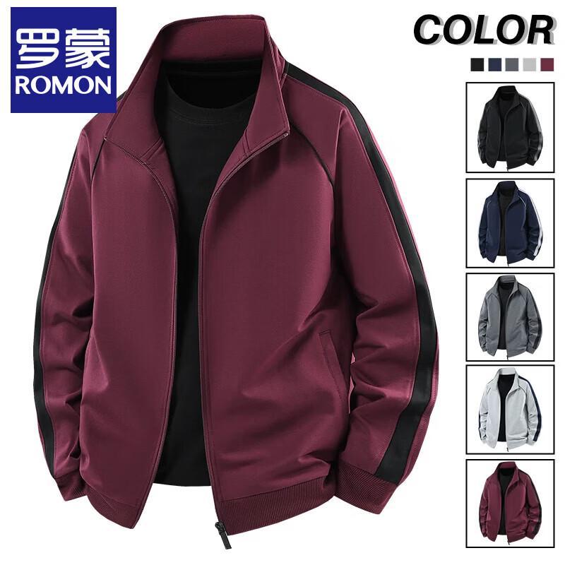 Romons Men's Breathable Zip-Up Stand Collar Sports Jacket