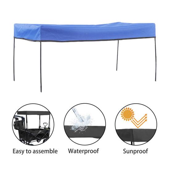 Wagon Canopy Rainproof Sunproof Wagon Cover Universal Simple Installation Outdoor Wagon Canopy Attachment Accessory