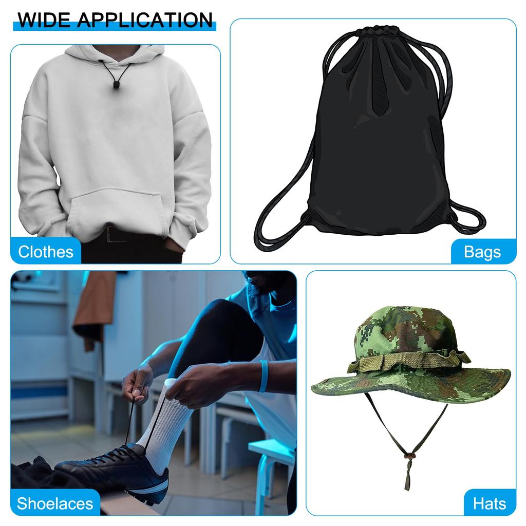 16 jardów elastycznej linki bungee, stoper jednostronny, stoper dwustronny sprężynowy do paracordu, sznurka, sznurowadeł, odzieży, plecaków, toreb, różowy 21