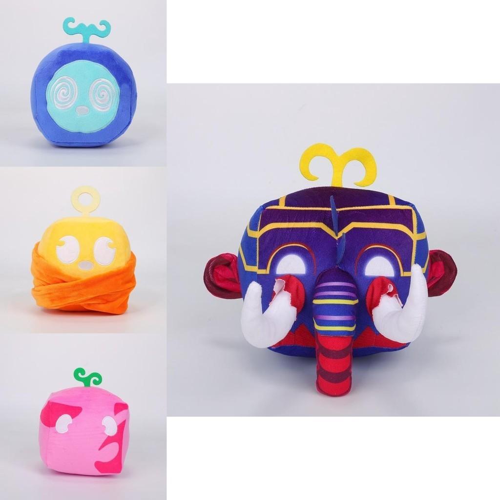 Blox Fruits Plush Toy With Leopard Print Box Purple Short Plush Pp Cotton Filling 15cm Height