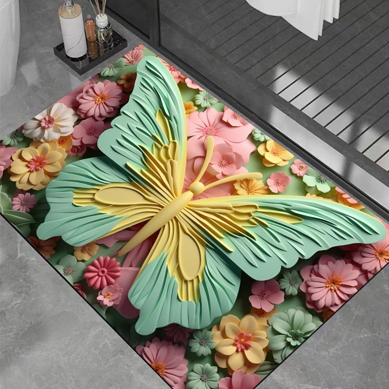 

New Diatom Mud Washroom Floor Mat Bathroom Floor Cushion Moisture Moisture-wicking and Dirt Resistant Bathroom Foot Mat Moisture Moisture-wicking B 40*60cm
