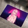 Anime Zero Two Rubber XXL PC Bathroom Mat Anti-slip Absorb Water Long Strip Cushion Bedroon Mat Welcome Doormat