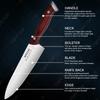 WXCOO 1-3pcs Professional Chef Knife Multi-Purpose Kitchen for Meat Fish Fruits Ultra Sharp Blade Stainless Steel Wooden Handle