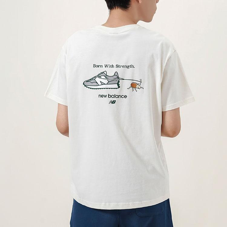 New Balance Logo Graphic T-Shirt Asia Sizing 'White Grey' Men's AMT22397-IV